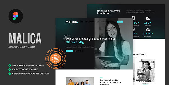 Malica - Social Media Marketing Agency Figma Template