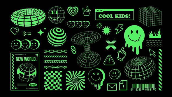 Retro Y2K Animated Elements