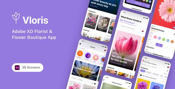 Vloris - Adobe XD Florist & Flower Boutique App