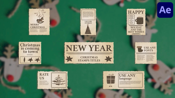 Christmas Stamps Titles for After Effects alt