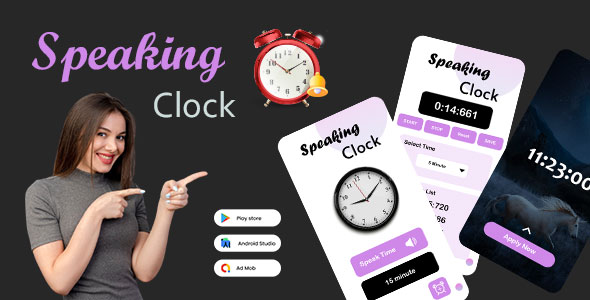 Speaking Clock - Live Wallpaper - Digital  And Analog - Set Alarm - Reminder - Timer - Voice Alarm