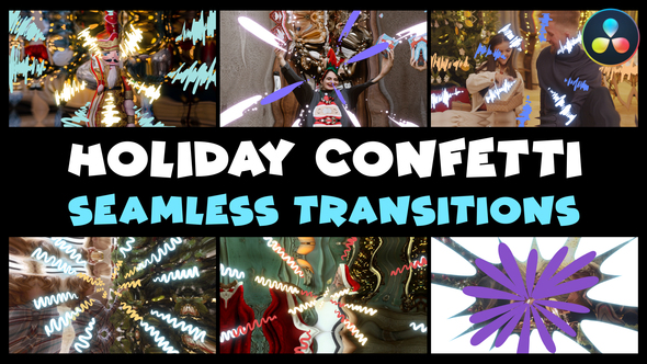 Holiday Confetti Seamless Transitions | DaVinci Resolve