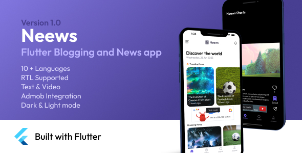 Neews Flutter News App | Android News app | IOS News app | Blogging App