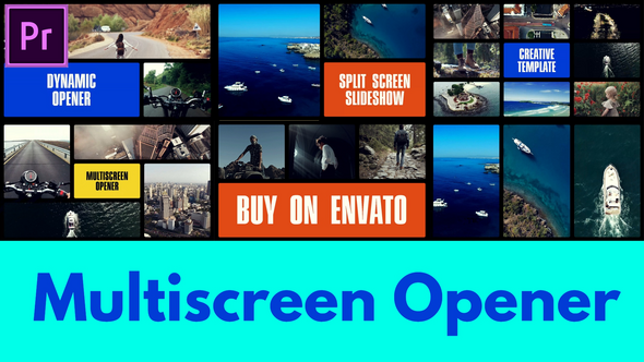 Multiscreen Slideshow | Typography Intro | Split Screen Opener MOGRT for Premier Pro