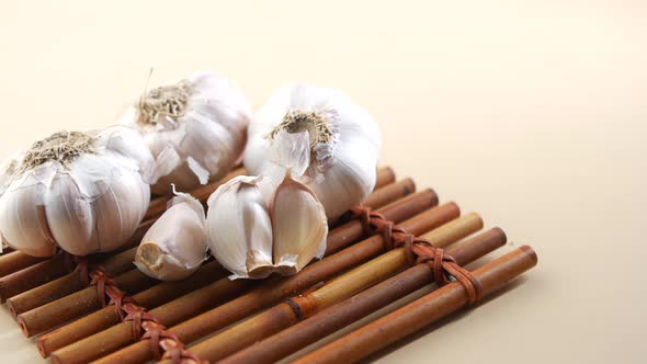 Close Up Pf Garlic on White Background