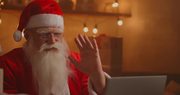 Real Santa Claus Using New Technology for Communication with Children, Receiving Mail or Wish List