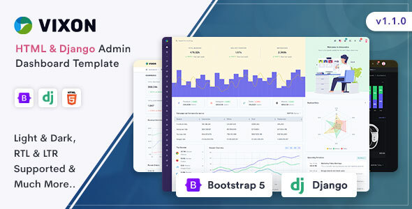 Vixon - Django & HTML Admin Dashboard Template