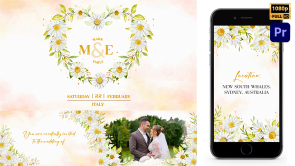 Floral Wedding Invitation_Daisy_Style_MOGRT