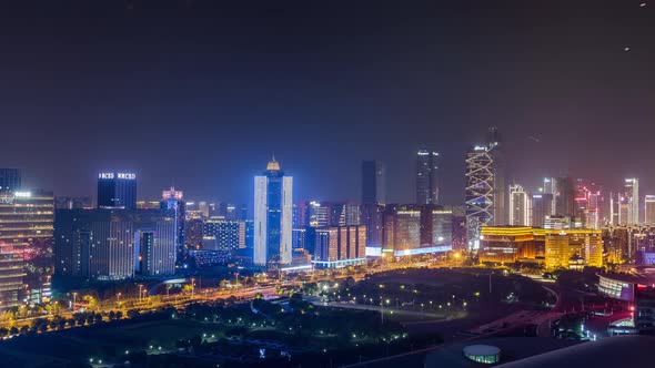 Time lapse of cityscape in nanjing city,china