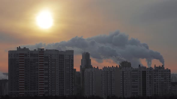 Smoking chimneys of a city