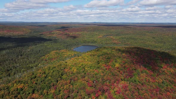 autumn season in north minnesota. fall colors aerial view