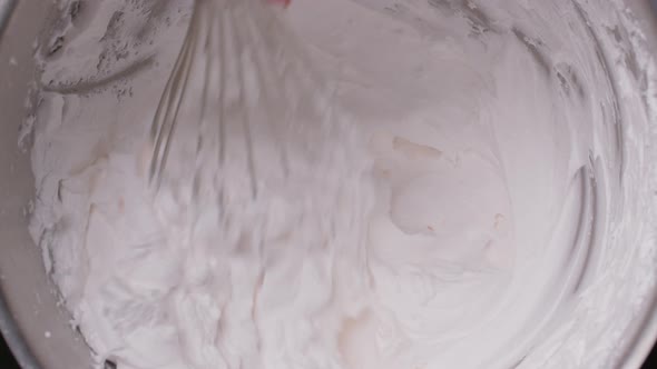 Whipping White Cream with a Mixer