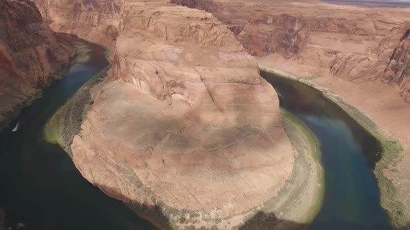 Aerial shot of Horseshoe Bend and Colorado river - Arizona, United States