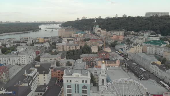 Kyiv, Ukraine. Podil District. Aerial View