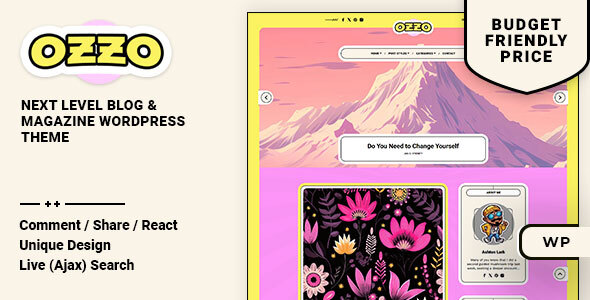 Ozzo - Personal Blog & Magazine WordPress Theme