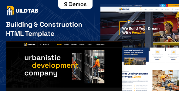 BuildTab - Construction HTML Template