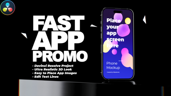 Fast App Promo - Mobile Promo Project for Davinci Resolve