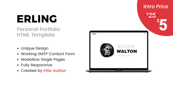 Erling - Personal Portfolio HTML Template