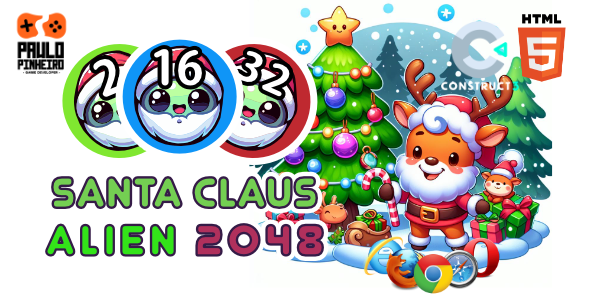 Santa Claus Alien 2048  HTML5 Game - (With Construct 3 Source-code .c3p)