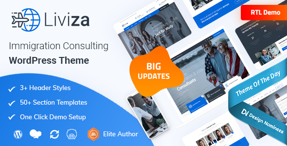 Liviza – Immigration Consulting WordPress Theme + RTL
