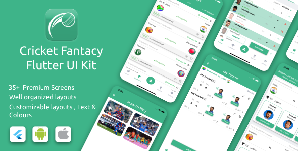 Cricket Fantasy Android App Template + iOS App Template | Flutter | Cricket Fantasy Game Dream11