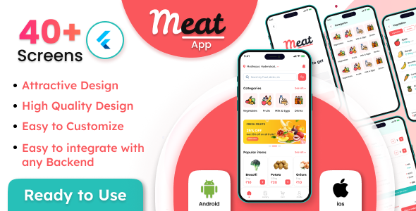 Meat Delivery App | Flutter UI Kit