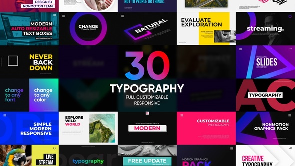 30 Modern Typography | After Effects | Responsive Design