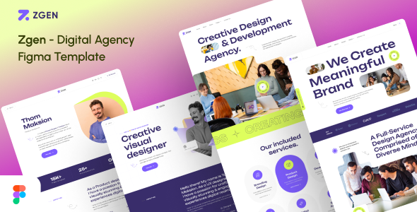 Zgen - Digital Creative Agency & Portfolio Figma Template