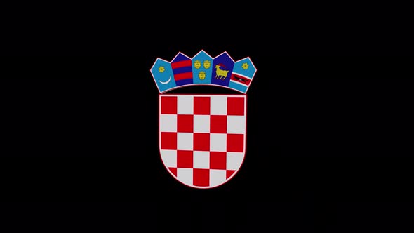 Coat Of Arms Of Croatia With Alpha Channel  - 4K