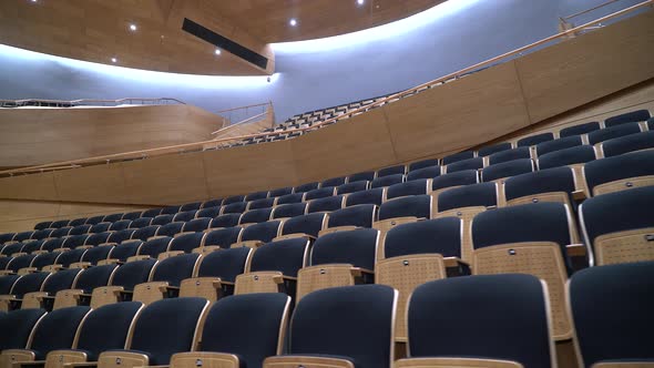 Empty Audience Seats in the Modern Auditorium 4K