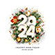 Happy New Year, 2024 numbers on Green Fir Branches - GraphicRiver Item for Sale