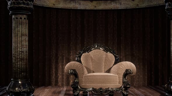 Luxurious Theater Curtain Stage with Chair