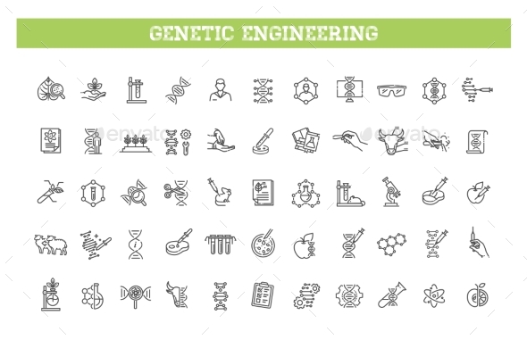 Genetic Engineering Icons Set