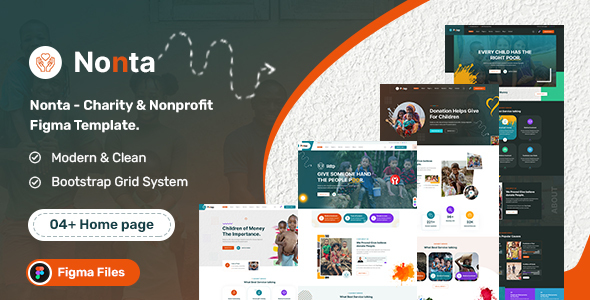 Nonta - Charity & Nonprofit Figma Template.