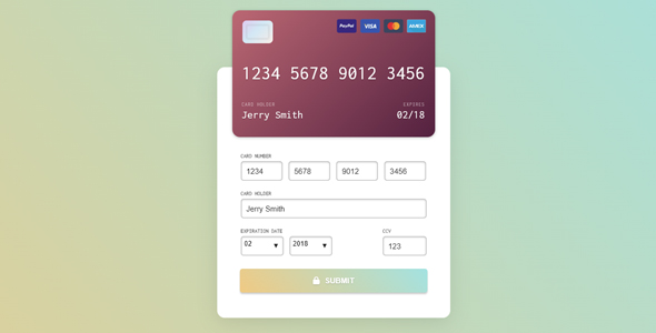 Checkout Form - Animated CSS Payment Form