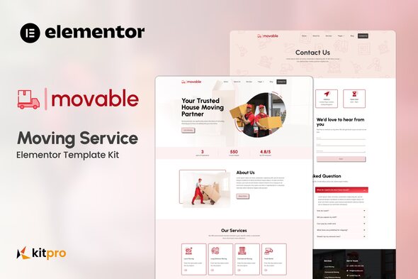 Movable - Moving Service Elementor Template Kit