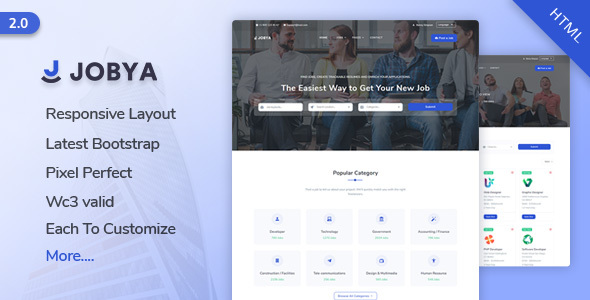 Jobya - Job Board & Job Listing HTML5 Template