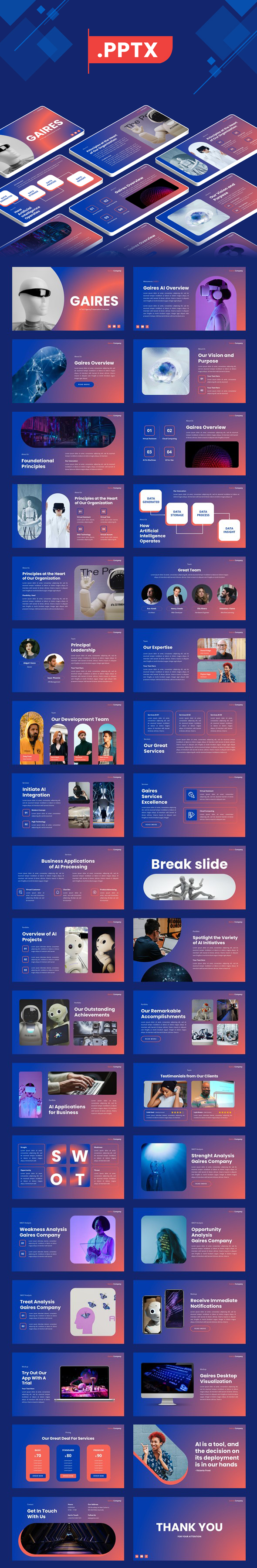 Gaires - Ai Tech Agency PowerPoint Template
