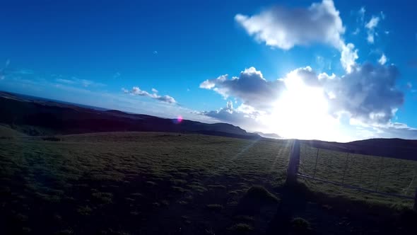 Moving clouds at sunset - Timelapse