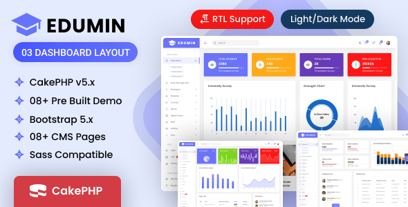 EduMin - CakePHP Education Admin Dashboard Template