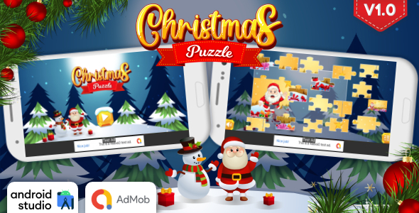Christmas Puzzle Game Android Studio Project with AdMob Ads + Ready to Publish