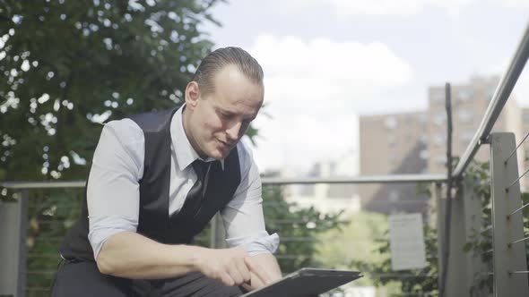 Businessman shopping online using digital tablet