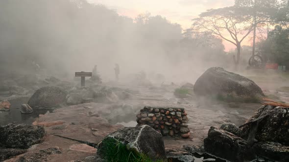 Hot Spring in Chae Son National Park, Northern Thailand