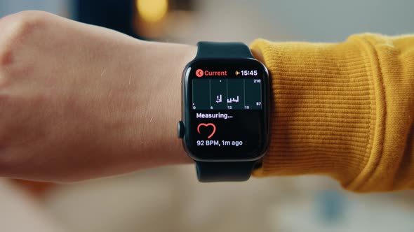 Woman Using Smartwatch Closeup