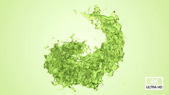 Green Water Splash Spiral 4K alt