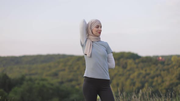 Pretty Muslim Young Woman Wearing Sporting Clothes