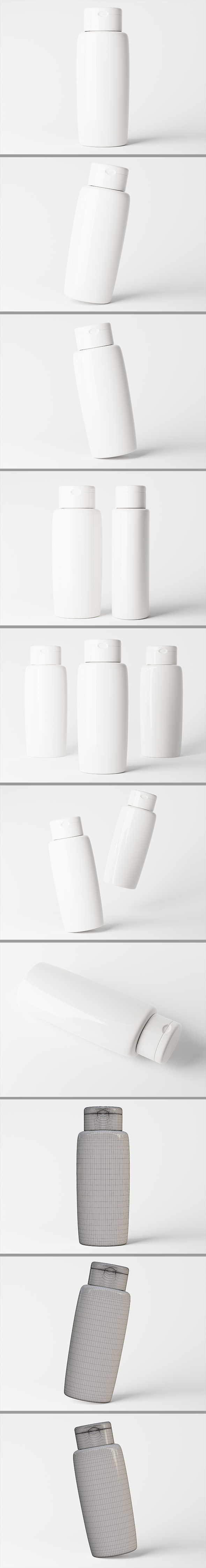 Cosmetic packaging flip top cap bottle 3D model