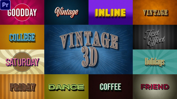 3D Retro Vintage Titles