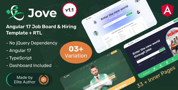 Jove - Angular 17+ Job Board & Hiring Template
