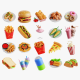 Fast Food 3D Icon Set - 3DOcean Item for Sale